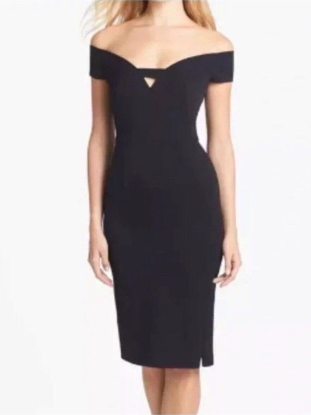 New nwt Perfect Black Halo Riya Off-The-Shoulder Sheath Dress 6